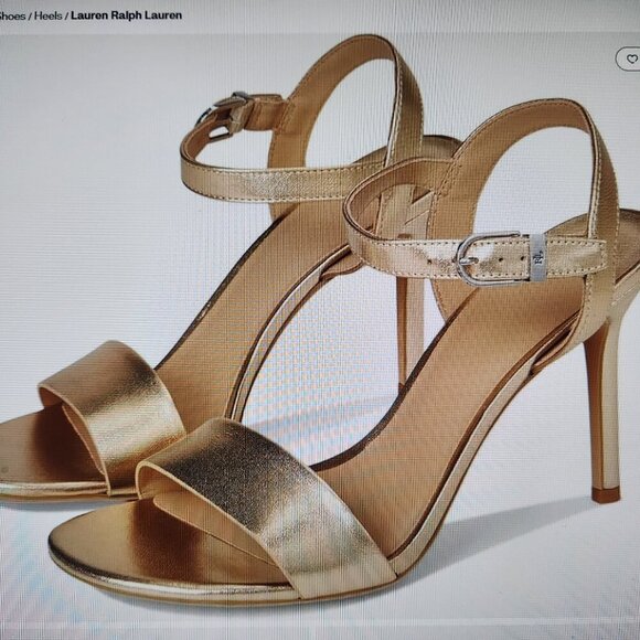 Ralph Lauren " Gwen" Metallic Nappa Leather Gold Heeled Sandals. NIB. Size 11 - Picture 13 of 13